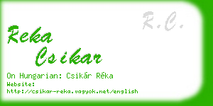 reka csikar business card